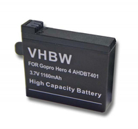 VHBW akkumulátor GoPro Hero 4, AHDBT-401, 1160mAh számára
