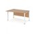 Maestro 25 left hand wave desk 1400mm wide - white bench leg frame and beech top