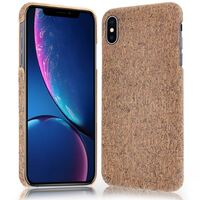 NALIA Cork Case compatible with iPhone X Xs, Ultra-Thin Wood Look Phone Cover Slim Back Protector Natural Slim-Fit Protective Hardcase Skin Shockproof Bumper Grey Cork