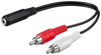 Audio-Video-Kabel 0,2 m , 3,5 mm stereo Kupplung > 2xChinchstecker