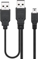 USB 2.0 Hi-Speed Dual-Power Kabel, 2 x ZollAZoll Stecker > 5-pol. mini ZollBZoll Stecker