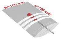PE-Druckverschlussbeutel mit Beschriftungsfeld, 100 x 150 mm, 50 µ, transparent
