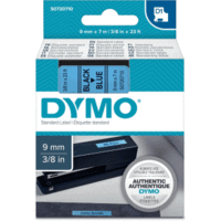 Etikettenband Dymo D1 9mm/7m schwarz/blau