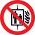 Znak zakazu 100mm, „W razie pożaru nie korzystać z windy”, folia HI150