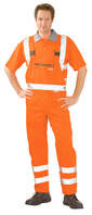 Warnschutz Latzhose uni orange Gr. 48