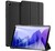 DUX DUCIS DOMO tok álló, bőr hatású (aktív FLIP, oldalra nyíló, TRIFOLD asztali tartó funkció, textil minta) FEKETE [Samsung Galaxy Tab A7 ...