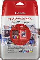 Canon CLI-551XL C/M/Y/BK Valuepack schwarz/farbig inkl. Fotopapier PP-201 Bild 1