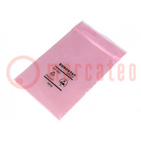 Protection bag; ESD; L: 127mm; W: 76mm; Thk: 90um; Closing: self-seal