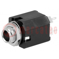 Connector: Jack 6,3mm; socket; female; mono; ways: 2; straight; THT