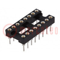 Socket: integrated circuits; DIP16; Pitch: 2.54mm; precision; THT