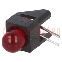 LED; dans un boîtier; rouge; 5mm; Nb.de diodes: 1; 10mA; 60°; 2,4mcd