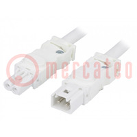 Cascade cable; cascade connection; 025; male + female; white; 1m