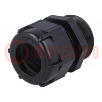 Cable gland; with long thread; PG29; IP68; polyamide; black
