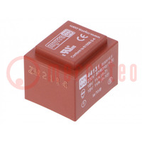 Transformer: encapsulated; 2VA; 230VAC; 18V; 18V; 56mA; 56mA; PCB