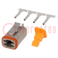 Connector: wire-wire; DT; female; plug; for cable; PIN: 4; crimped