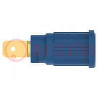 Csatlakozók: banán 4mm; aljzat; 32A; 1kV; kék; aranyozott; 34,8mm