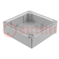 Enclosure: multipurpose; X: 180mm; Y: 180mm; Z: 60mm; 1554; grey; IP68