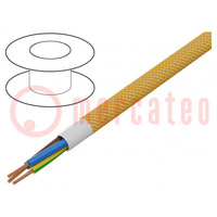 Cable; H03VV-F,OMY; 3G0,75mm2; redondo; cuerda; Cu; PVC; textil