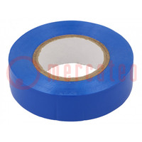 Tape: electro-isolatie; W: 19mm; L: 20m; Thk: 130um; blauw; rubber