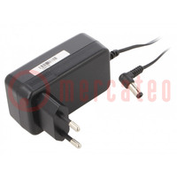 Power supply: switching; mains,plug; 12VDC; 2A; 24W; Plug: EU; 86.2%