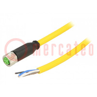 Connection lead; M8; PIN: 4; straight; 5m; plug; 50VAC; 4A; 7000; PVC