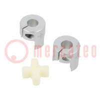 Coupling; Ø: 14mm; Ø1: 6mm; Ø2: 6mm; aluminium