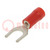 Uiteinde: vork; M5; Ø: 5,3mm; 0,25÷1,5mm2; klemmen; voor draad; rood