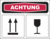 Versandetiketten - ACHTUNG, Rot/Schwarz, 7.4 x 9 cm, Vinylfolie, Selbstklebend