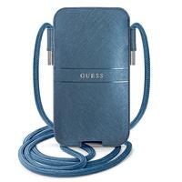 1_Guess Handtasche GUPHMPSASBBL 6,1" blau/blaues Saffianoband