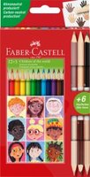 Kredki ołówkowe Faber Castell Zamek, 12 sztuk + 3 kredki dwustronne, mix kolorów
