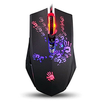GAMING MOUSE, BLOODY A60 BLACK NEON INFRARED-MICRO SWITCH ADJUSTABLE 4,000CPI WITH ADVANCED WEAPON TUNING & MACRO SETTING, LIGHT