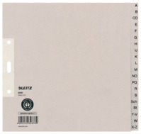 Papierregister A-Z, A4, halbe Höhe, Papier, 20 Blatt, grau