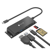 Techly IADAP-USBC-935 laptop-dockingstation & portreplikator Kabelgebunden USB 3.2 Gen 1 (3.1 Gen 1) Type-C Schwarz