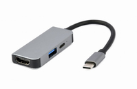 Gembird A-CM-COMBO3-02 Notebook-Dockingstation & Portreplikator Kabelgebunden USB 3.2 Gen 1 (3.1 Gen 1) Type-C Silber