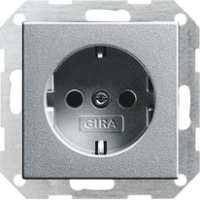 GIRA 2309862 wandcontactdoos CEE 7/3 Aluminium