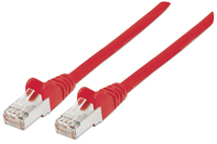 Intellinet Network Patch Cable, Cat6A, 1m, Red, Copper, S/FTP, LSOH / LSZH, PVC, RJ45, Gold Plated Contacts, Snagless, Booted, Lifetime Warranty, Polybag