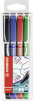 STABILO Sensor medium stylo fin Moyen Noir, Bleu, Vert, Rouge 4 pièce(s)