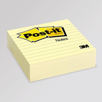 Post-It Notes, 4 in x 4 in, Canary Yellow, Lined, 300 Sheets/Pad, 1 Pad/Pack nota autoadhesiva Amarillo 300 hojas Autoadhesivo