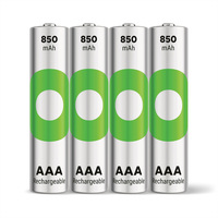 GP Batteries Recyko+, Akku 4xAAA, 850 mAh, 1,2 V