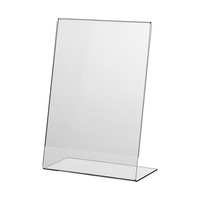 Tischaufsteller / Menükartenhalter / L-Ständer „Klassik” aus Acrylglas | 2 mm DIN A5 Hochformat