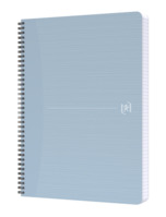 Oxford My Rec’Up Spiralbuch A4, kariert 5 mm, 90 Blatt, Optik Paper 100% Recycled, Cover aus Cupcycling Material, graue Doppelspirale, SCRIBZEE® kompatibel, himmelblau