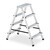 Relaxdays Trittleiter klappbar, 4 Stufen, Treppenleiter Aluminium, Leiter bis 125 kg, HxBxT: 80,5 x 43 x 75 cm, silber