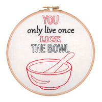 Embroidery Kit with Hoop: Lick the Bowl