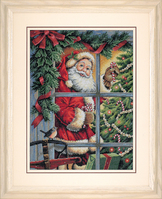 Counted Cross Stitch Kit: Candy Cane Santa