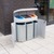Torpedo Triple External Recycling Bin with Hood - 162 Litre - Turquoise