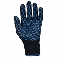 teXXor® Mittelstrick-Handschuh BAUMWOLL/POLY Kat2 blaue PVC-Noppen 1938_9 Gr.9