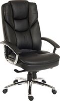 Skyline Italian Leather Faced Executive Office Chair Black - 9410386BLK -