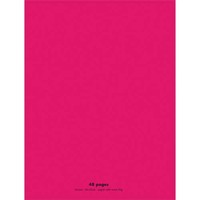 Cahier piqûre 24x32cm 48 pages 90g grands carreaux Seyès. Couverture polypropylène Rose