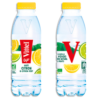 VITTEL Bouteille plastique d'eau 50 cl minérale plate goût Citron et Citron Vert