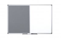 Bi-Office Maya 900 x 600mm Combination Board (Felt/Lacquered Steel) Magnetic Aluminium Frame (Grey/White)